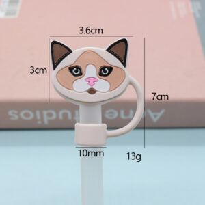Silicone ragdoll cat 10mm / Bagged without straw