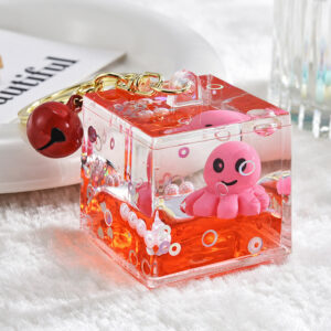 Pink / Light Gold Buckle Oil Octopus Bell