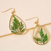 Wholesale Leaf Everlasting Flower Alloy Teardrop Earrings