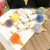 Wholesale Plush Candy Color Ice Cream Pom Keychain