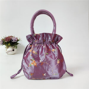 New Light Purple Embroidered Bag