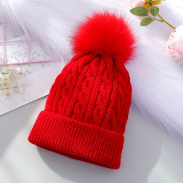 O1CN01Ks1CPi1fsuIqz0g20_2207974694063-0-cib Wholesale Children's Hats Autumn and Winter Knitted Wool Ball Beanie