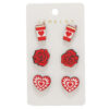 Wholesale Valentine's Day Love Rose Set Wooden Earrings
