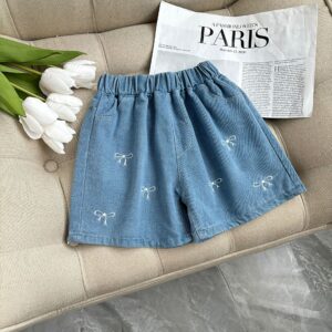 Embroidered bow shorts / 150cm