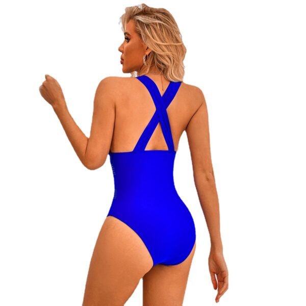 Wholesale Slim Conservative One Piece Solid Color Swimwear