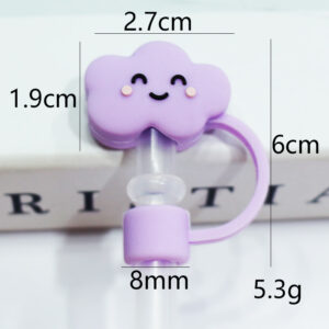 Silicone smiling purple cloud 8mm / Bagged without straw