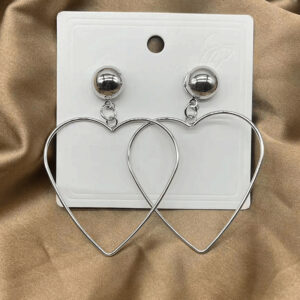 Large silver Love earrings