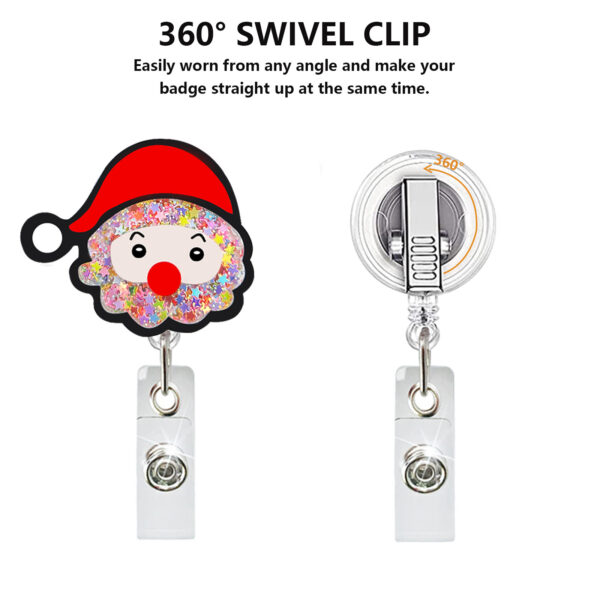 Wholesale Christmas Series Easy Pull Buckle Telescopic Badge Scroll Keychain