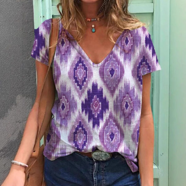 Wholesale Mother's Day Printed Polyester V-neck T-shirts