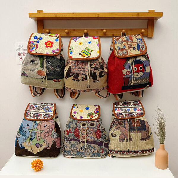 Wholesale Canvas Embroidery Knit Backpack