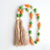 Wholesale Beads Lotus Wood Easter Carrot Wooden Beads Hemp Rope Tassel Wooden Beads 10pcs OLY-BDS-DJ007