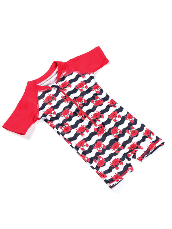 Wholesale Boys Cartoon Sunscreen Hot Spring Siamese Swimwear