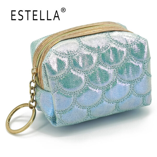 O1CN01L06kwS1Ma8z64zKEl_2206772081450-0-cib Wholesale Colorful Fish Scale Pattern Embroidered Mini Portable Storage Bag Polyester Wallet Keychains