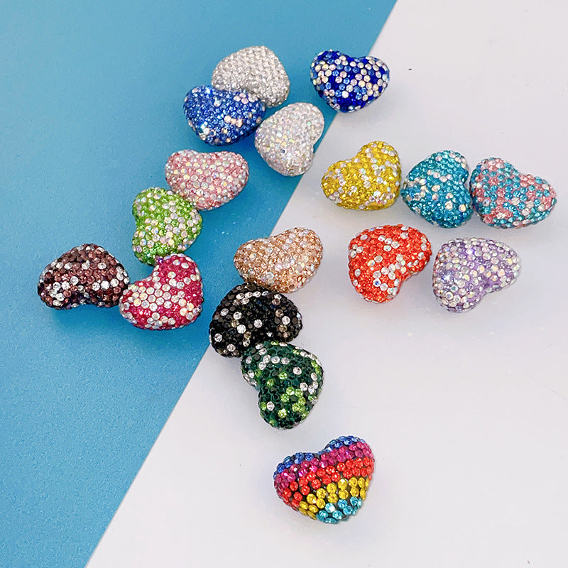 Wholesale Christmas Heart Shaped Colorful Clay Beads