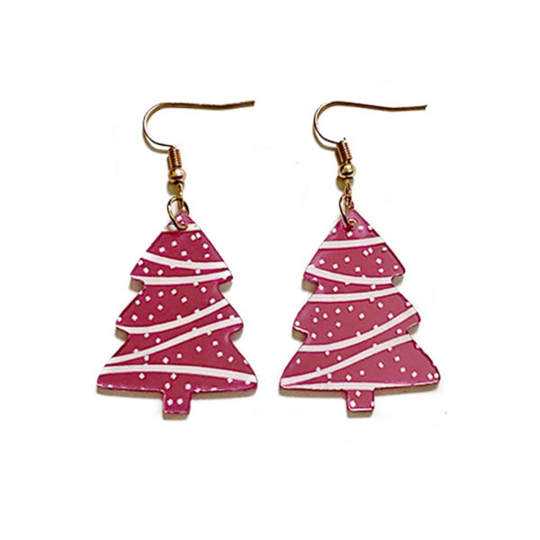 Wholesale Christmas Mirrored Acrylic Snowflake Polka Dot Cut Earrings