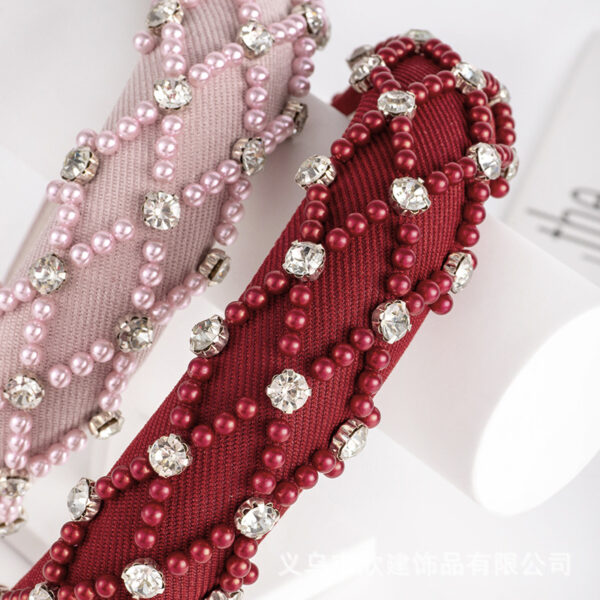 O1CN01L2y0U222z4cZPLArf_2216869327190-0-cib Wholesale Diamond and Pearl Baroque Sponge High Skull Headband