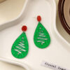 Wholesale Leaves Hollow Christmas Tree Sequin Drop Earrings Niche Round  Acrylic Earrings