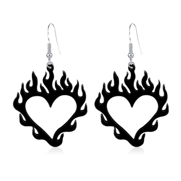 Wholesale Halloween Heart Flame Acrylic Earrings