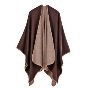 Classic solid color double-sided shawl brown / 135-175CM