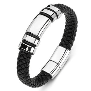 Wholesale of New Fashionable Men's Leather Alloy Bracelet
