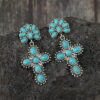 O1CN01L6UsF01qyMeXD6Go2_2206372095564-0-cib Wholesale Western Style Vintage Cross Stitching Half Flower Inlaid Turquoise Earrings