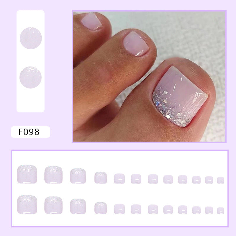 Wholesale Solid Color Glitter Foot Nail Stickers