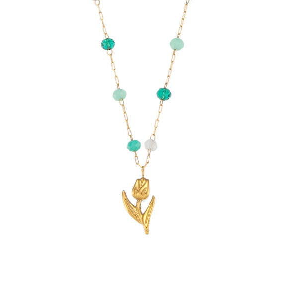 O1CN01L8EF1i2AUrGHTTUrp_2213308878207-0-cib Wholesale Stainless Steel Colorful Beads Tulip Necklace