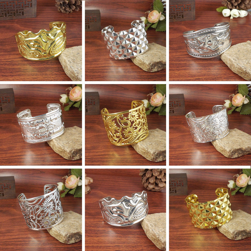 Wholesale Sier Grain Handmade Retro Ethnic Style Bracelet