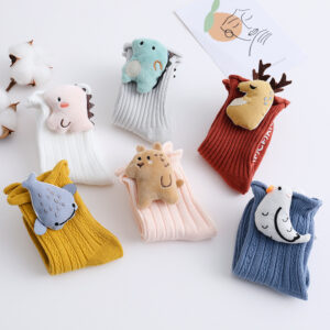Double-needle animal socks (one pair, color randomly selected) / S code (suitable for foot length 9-12cm)