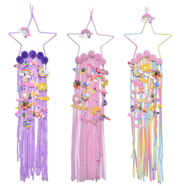 Wholesale Wool Tassel Pentagon Hair Clip Storage