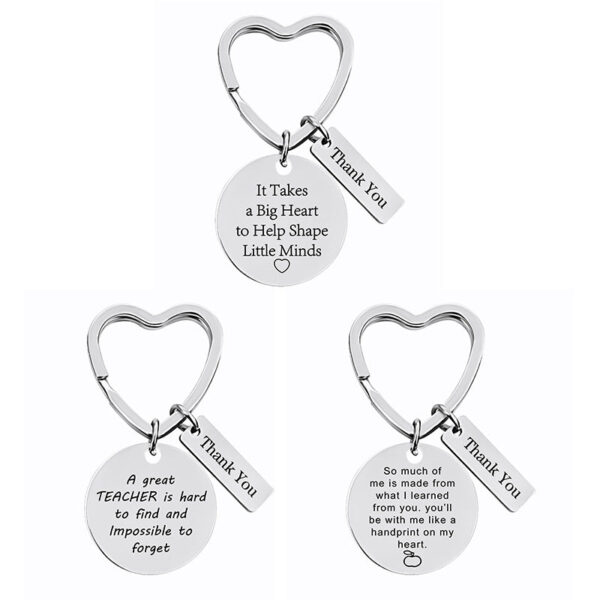 Wholesale Teacher's Day Stainless Steel Keychain Thanksgiving