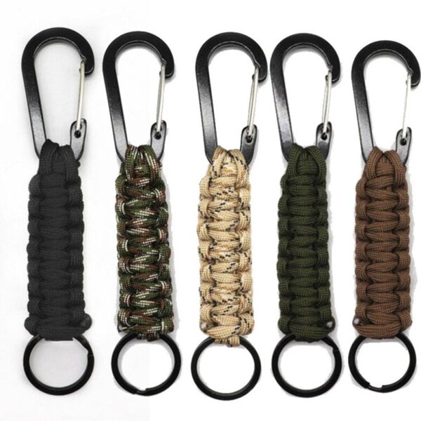 Wholesale Hand-woven Seven Core Ribbon Outdoor Sports Hiking Buckle Keychain