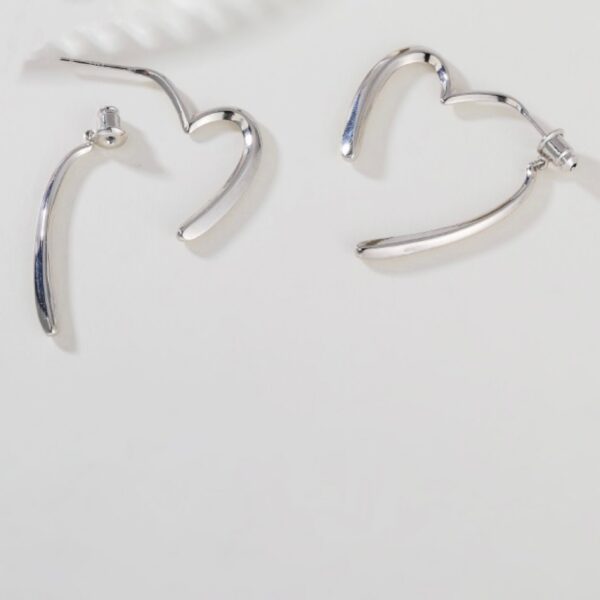 Wholesale Metal Heart Double Assembled Copper Earrings