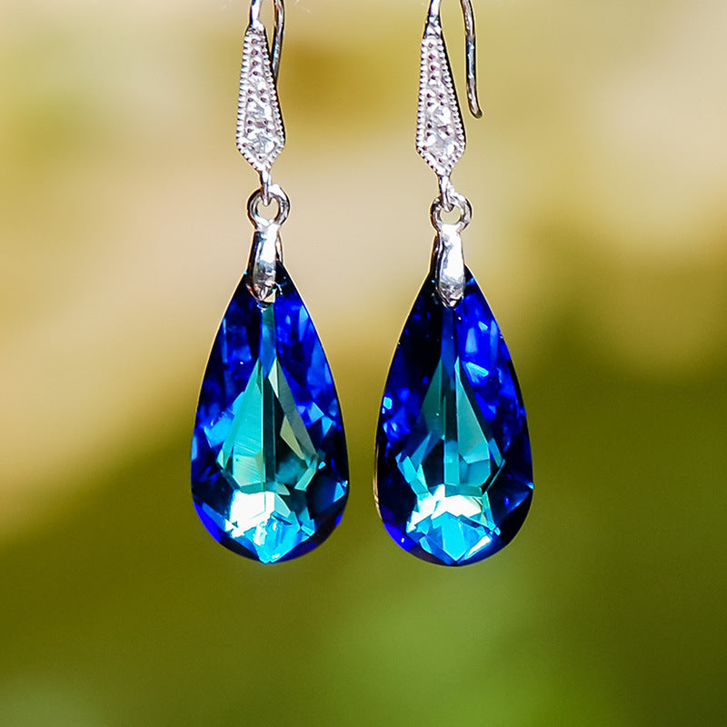 Wholesale Water op Synthetic Crystal Ser Shiny Earrings