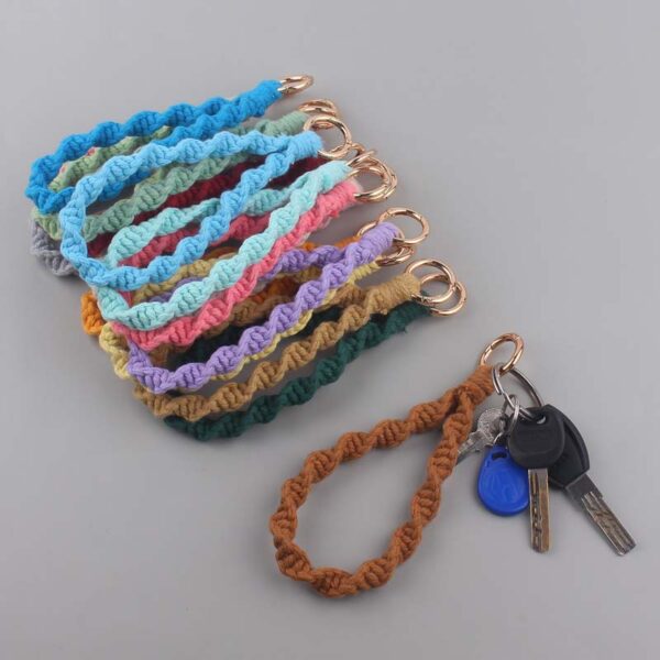 Wholesale Cotton Rope Handwoven Lanyard Keychain