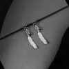 Wholesale Silver Needle Feather Copper Earrings
