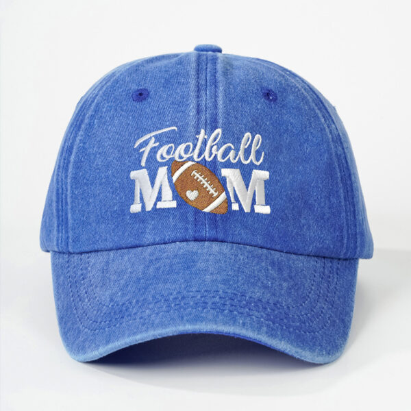 Wholesale Embroidered FOOTBALL MOM Washed Baseball Cap