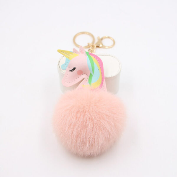 Wholesale Artificial Fur Unicorn Fur Ball Keychain