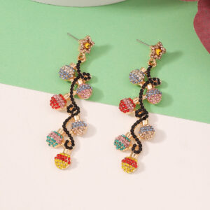 Wholesale Christmas Lights with Diamond and Zinc Alloy Earrings