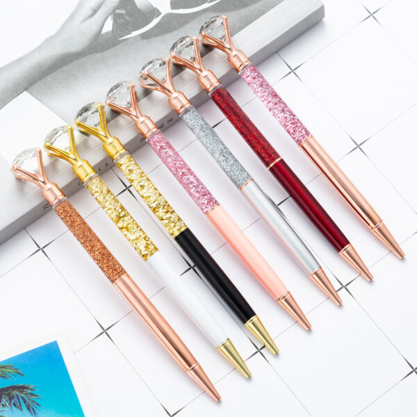 Wholesale Diamond Quicksand Metal Ballpoint Pen