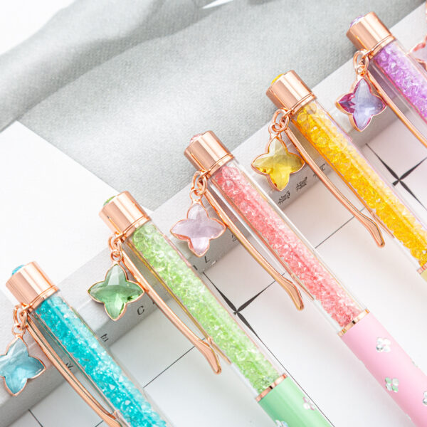 Wholesale Metal Four Leaf Grass Pendant Ball Pen