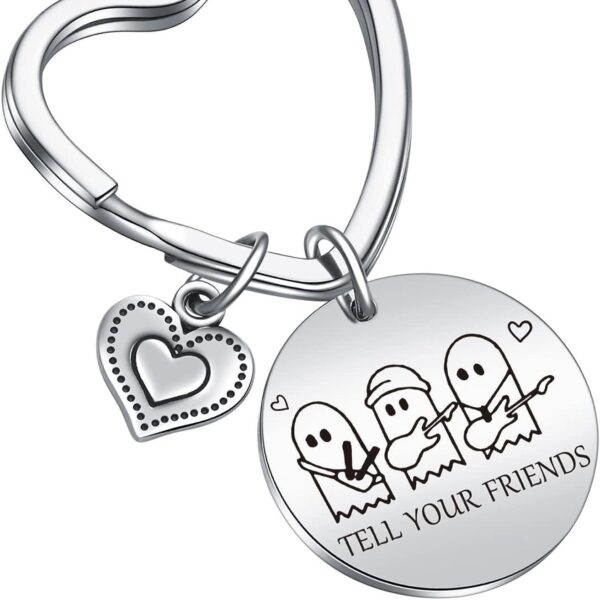 Wholesale Halloween Music Ghost Stainless Steel Keychain