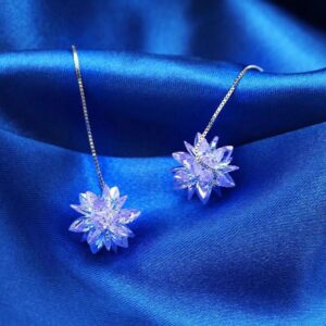 O1CN01LLLM6J2EpFPzQIDVJ__2865688793-0-cib Wholesale Purple Ice Flower Chain Zircon Earrings