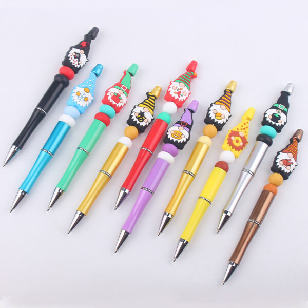 Wholesale Beaded Pens Cartoon Christmas Dwarf Old Man Silicone Ballpoint Pen