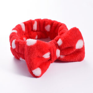 13#Red white dots (bow headband)