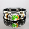 Wholesale Irish Flag Shamrock Alloy Bracelet