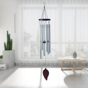 One leaf -- large red wood silver six Tube wind chimes (customized)