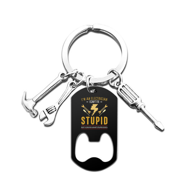 Wholesale Father's Day Bottle Opener Color Printed Stainless Steel Keychain