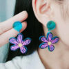 Wholesale Valentine's Day Sunflower Acrylic Earrings