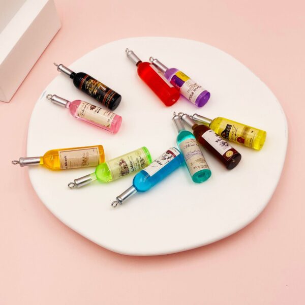Wholesale Acrylic Mini Wine Bottle Key Chain DIY Accessories